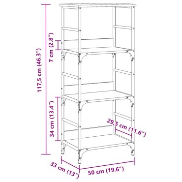 vidaXL Βιβλιοθήκη 50x33x117,5cm από Επεξεργασμένο Ξύλο 1 τεμ.