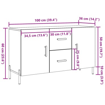 vidaXL Ντουλάπι Παλαιό Ξύλο 100x36x60cm από Επεξεργασμένο Ξύλο 1 τεμ.
