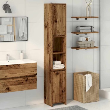 vidaXL Στήλη Μπάνιου Παλιό Ξύλο 30x30x183,5cm από Μοριοσανίδα 1 τεμ.