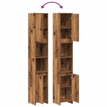 vidaXL Στήλη Μπάνιου Παλιό Ξύλο 30x30x183,5cm από Μοριοσανίδα 1 τεμ.