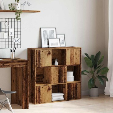 vidaXL Βιβλιοθήκη Παλαιό ξύλο 90x28x90cm Ξύλινη κατασκευή 1 τεμ.