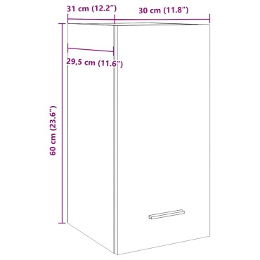 vidaXL Ντουλάπι Κρεμαστό Lyon Γκρι Σκυροδέματος 30x31x60cm Επεξ.Ξύλο 1 τεμ.