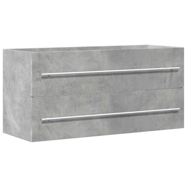 vidaXL Ντουλάπι Νιπτήρα Γκρι Σκυροδέματος 100x38,5x48cm Επεξ. Ξύλο 1 τεμ.