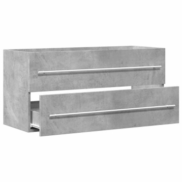 vidaXL Ντουλάπι Νιπτήρα Γκρι Σκυροδέματος 100x38,5x48cm Επεξ. Ξύλο 1 τεμ.