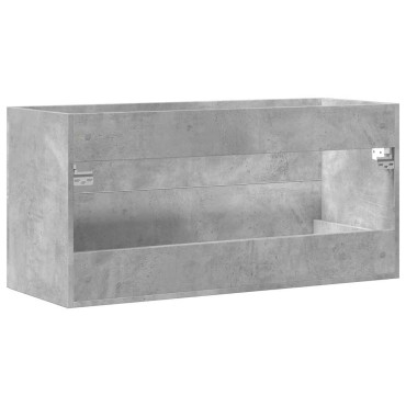 vidaXL Ντουλάπι Νιπτήρα Γκρι Σκυροδέματος 100x38,5x48cm Επεξ. Ξύλο 1 τεμ.