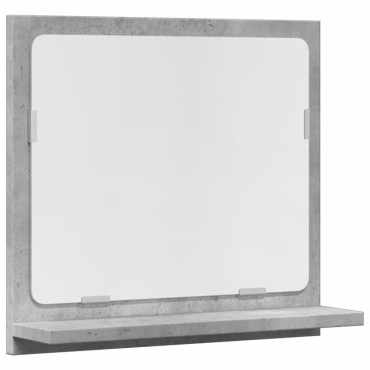 vidaXL Καθρέφτης Μπάνιου Γκρι Σκυροδέματος 40x11x37cm Επεξ. Ξύλο 1 τεμ.
