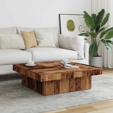 vidaXL Τραπεζάκι Σαλονιού Παλιό Ξύλο 90x90x28cm Επεξεργασμένο Ξύλο 1 τεμ.