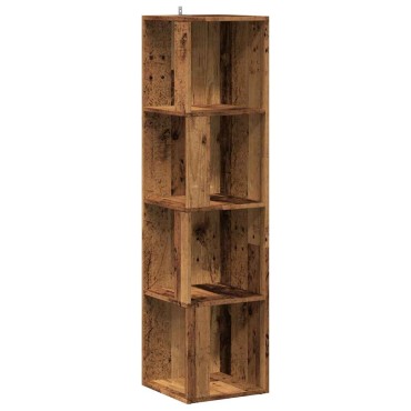 vidaXL Ντουλάπι Γωνία Παλιό Ξύλο 33x33x132cm από Μοριοσανίδα 1 τεμ.