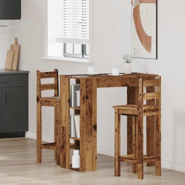 vidaXL Τραπέζι Κονσόλα με Ράφι Παλιό Ξύλο 102x50x103,5cm Επεξεργ. Ξύλο 1 τεμ.