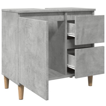 vidaXL ντουλάπι νεροχύτη σκυρόδεμα γκρι 65x33x60cm κατασκευασμένο ξύλο