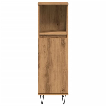 vidaXL Ντουλάπι μπάνιου Δρυς τεχνίτης 30x30x100cm Κατασκευασμένο ξύλο