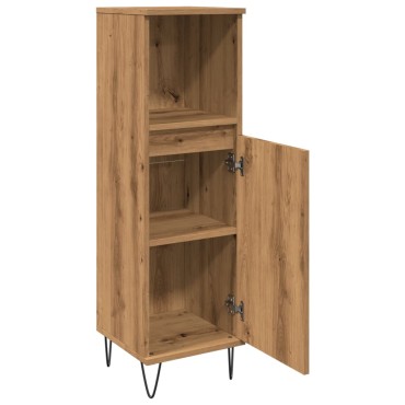 vidaXL Ντουλάπι μπάνιου Δρυς τεχνίτης 30x30x100cm Κατασκευασμένο ξύλο