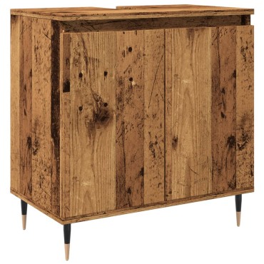 vidaXL Ντουλάπι μπάνιου Παλιό ξύλο 58x33x60cm Κατασκευασμένο ξύλο