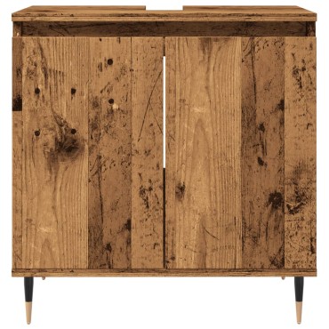 vidaXL Ντουλάπι μπάνιου Παλιό ξύλο 58x33x60cm Κατασκευασμένο ξύλο
