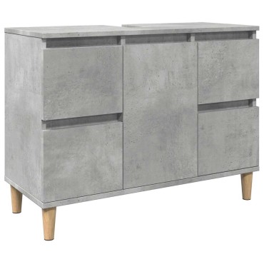 vidaXL Ντουλάπι Νιπτήρα Γκρι Σκυρ. 80x33x60cm Επεξεργασμένο Ξύλο 1 τεμ.