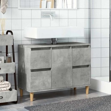 vidaXL Ντουλάπι Νιπτήρα Γκρι Σκυρ. 80x33x60cm Επεξεργασμένο Ξύλο 1 τεμ.
