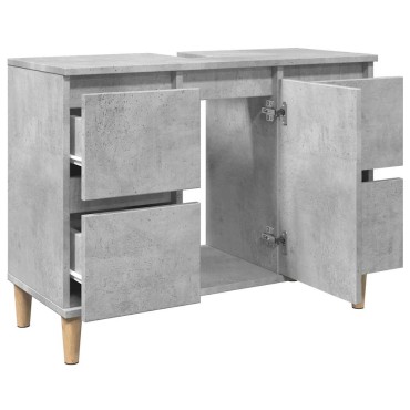 vidaXL Ντουλάπι Νιπτήρα Γκρι Σκυρ. 80x33x60cm Επεξεργασμένο Ξύλο 1 τεμ.