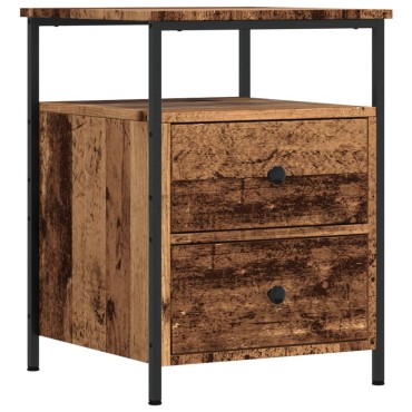vidaXL ντουλάπι κομοδίνου Παλιό ξύλο 44x45x60cm Κατασκευασμένο ξύλο 1 τεμ.