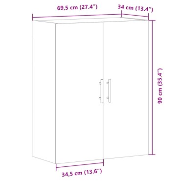 vidaXL Επίτοιχο ντουλάπι Παλιό ξύλο 69,5x34x90cm 1 τεμ.