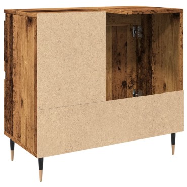 vidaXL Ντουλάπι μπάνιου Παλιό ξύλο 65x33x60cm Κατασκευασμένο ξύλο 1 τεμ.