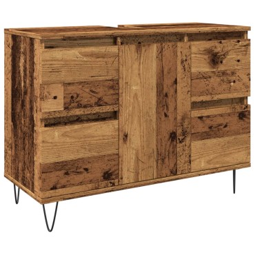 vidaXL Ντουλάπι Μπάνιου Παλαιό Ξύλο 80x33x60cm από Επεξεργασμένο Ξύλο