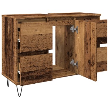 vidaXL Ντουλάπι Μπάνιου Παλαιό Ξύλο 80x33x60cm από Επεξεργασμένο Ξύλο