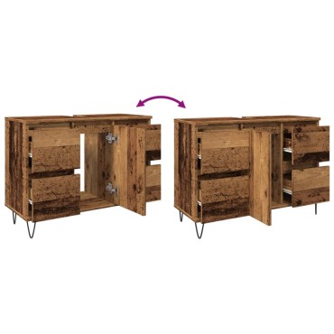 vidaXL Ντουλάπι Μπάνιου Παλαιό Ξύλο 80x33x60cm από Επεξεργασμένο Ξύλο
