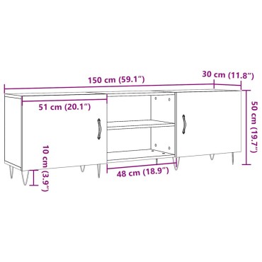 vidaXL Έπιπλο Τηλεόρασης Παλιό ξύλο 150x30x50cm Επεξεργασμένο Ξύλο