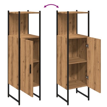 vidaXL Ντουλάπι μπάνιου Δρυς τεχνίτης 33x33x120,5cm 1 τεμ.