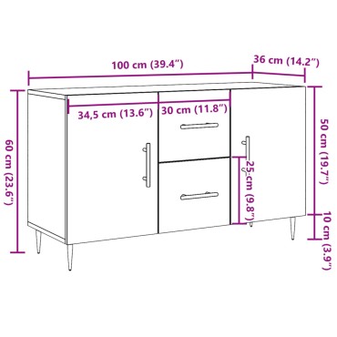 vidaXL Ντουλάπι Παλαιό Ξύλο 100x36x60cm από Επεξεργασμένο Ξύλο 1 τεμ.