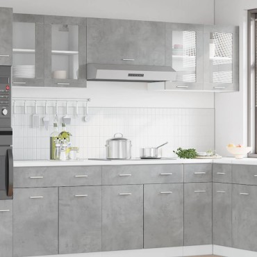 vidaXL κρεμαστό γυάλινο ντουλάπι Lyon μπετόν γκρι 80x31x60cm