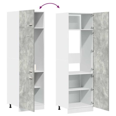 vidaXL Ντουλάπι Ψυγείου Lyon Γκρι Σκυροδέματος 60x57x207cm 1 τεμ.