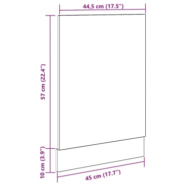 vidaXL Πλυντήριο πιάτων πάνελ Lyon σκυρόδεμα γκρι 45x3x67cm