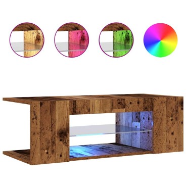 vidaXL Έπιπλο Τηλεόρασης LED Όψη Παλαιού Ξύλου 90x39x30cm Επεξ. Ξύλο