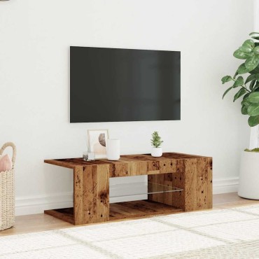 vidaXL Έπιπλο Τηλεόρασης LED Όψη Παλαιού Ξύλου 90x39x30cm Επεξ. Ξύλο