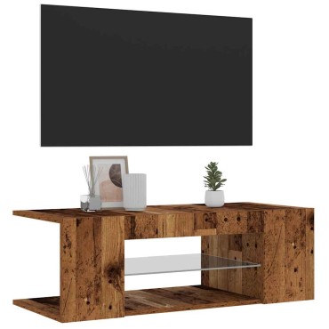 vidaXL Έπιπλο Τηλεόρασης LED Όψη Παλαιού Ξύλου 90x39x30cm Επεξ. Ξύλο