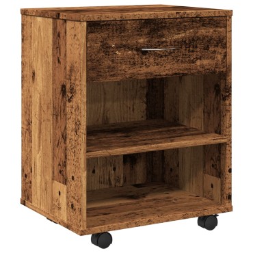 vidaXL Ντουλάπι Τροχήλατο Παλιό Ξύλο 46x36x59cm από Μοριοσανίδα 1 τεμ.
