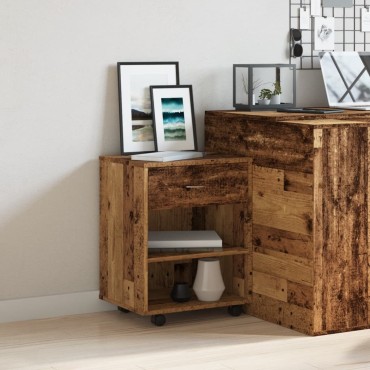 vidaXL Ντουλάπι Τροχήλατο Παλιό Ξύλο 46x36x59cm από Μοριοσανίδα 1 τεμ.