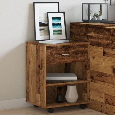 vidaXL Ντουλάπι Τροχήλατο Παλιό Ξύλο 46x36x59cm από Μοριοσανίδα 1 τεμ.