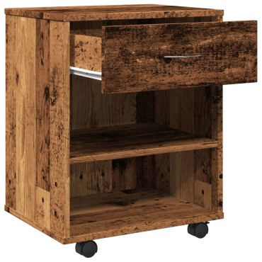 vidaXL Ντουλάπι Τροχήλατο Παλιό Ξύλο 46x36x59cm από Μοριοσανίδα 1 τεμ.