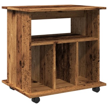 vidaXL Ντουλάπι Τροχήλατο Παλιό Ξύλο 60x45x60cm από Μοριοσανίδα 1 τεμ.