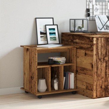 vidaXL Ντουλάπι Τροχήλατο Παλιό Ξύλο 60x45x60cm από Μοριοσανίδα 1 τεμ.