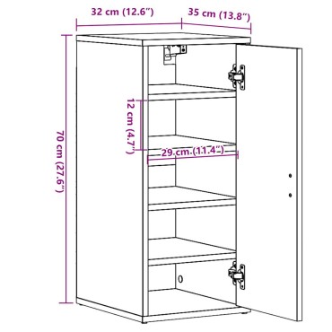vidaXL Παπουτσοθήκη Παλιό Ξύλο 32x35x70cm από Μοριοσανίδα