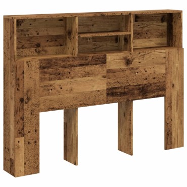vidaXL Ντουλάπι κεφαλάρι Παλιό ξύλο 140x19x103,5cm