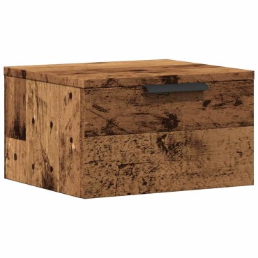 vidaXL Κομοδίνο Επιτοίχιο Παλιό Ξύλο 34x30x20cm 1 τεμ.