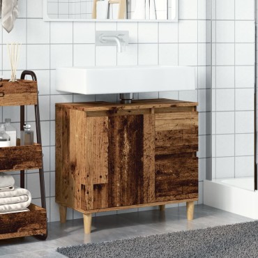 vidaXL Ντουλάπι νιπτήρα Παλιό ξύλο 65x33x60cm Κατασκευασμένο ξύλο 1 τεμ.