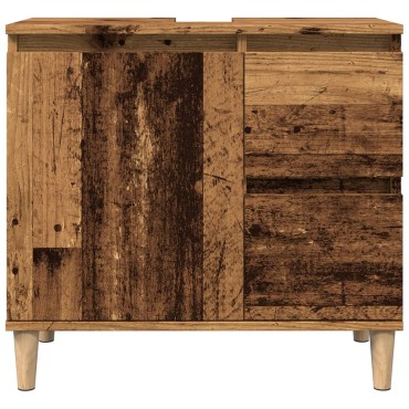vidaXL Ντουλάπι νιπτήρα Παλιό ξύλο 65x33x60cm Κατασκευασμένο ξύλο 1 τεμ.