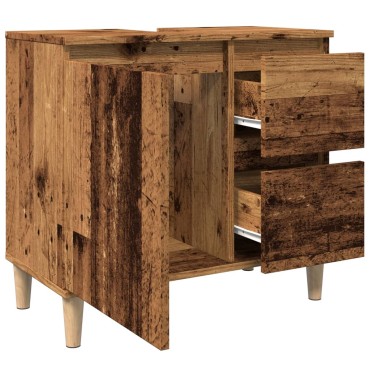 vidaXL Ντουλάπι νιπτήρα Παλιό ξύλο 65x33x60cm Κατασκευασμένο ξύλο 1 τεμ.