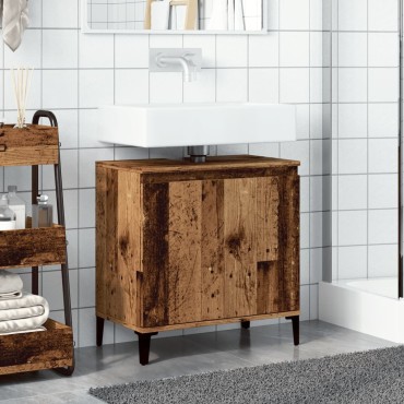 vidaXL Ντουλάπι νιπτήρα Παλιό ξύλο 58x33x60cm Κατασκευασμένο ξύλο 1 τεμ.