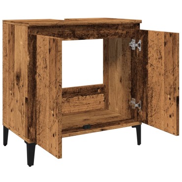 vidaXL Ντουλάπι νιπτήρα Παλιό ξύλο 58x33x60cm Κατασκευασμένο ξύλο 1 τεμ.